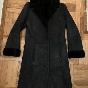 Genuine shearling Black Women's Coat size s/m